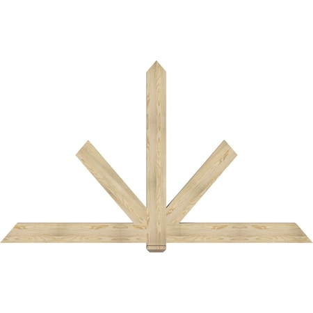 Ekena Millwork Kennewick Rough Sawn Timber Gable Bracket, Douglas Fir, 96"W x 56"H x 4"D x 6"F, 14/12 Pitch GBW096X56X0406KEN00RDF
